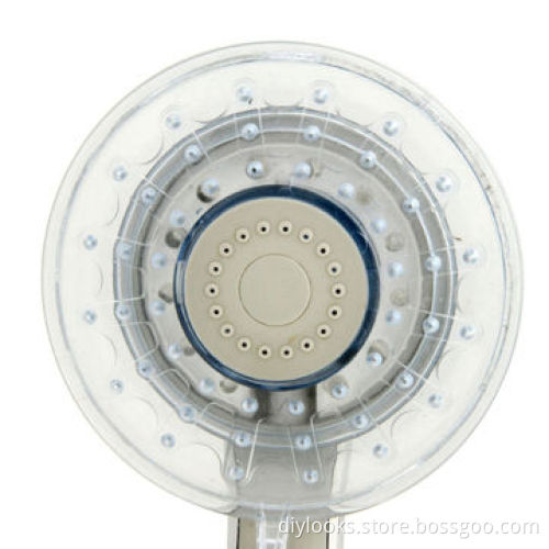 Temperature Detectable 3-color (Green/Blue/Red) LED Shower Head